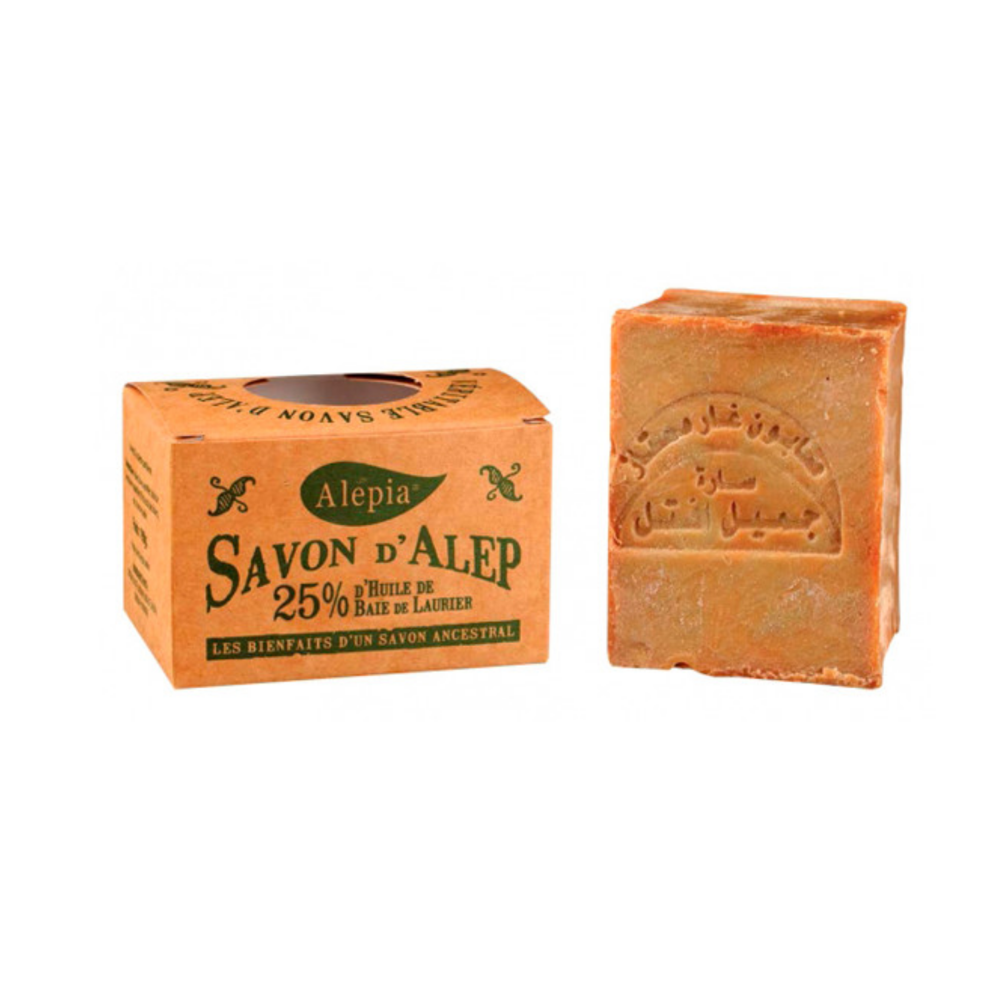 Savon d'Alep 25% de baie de Laurier - 190 g - Alépia