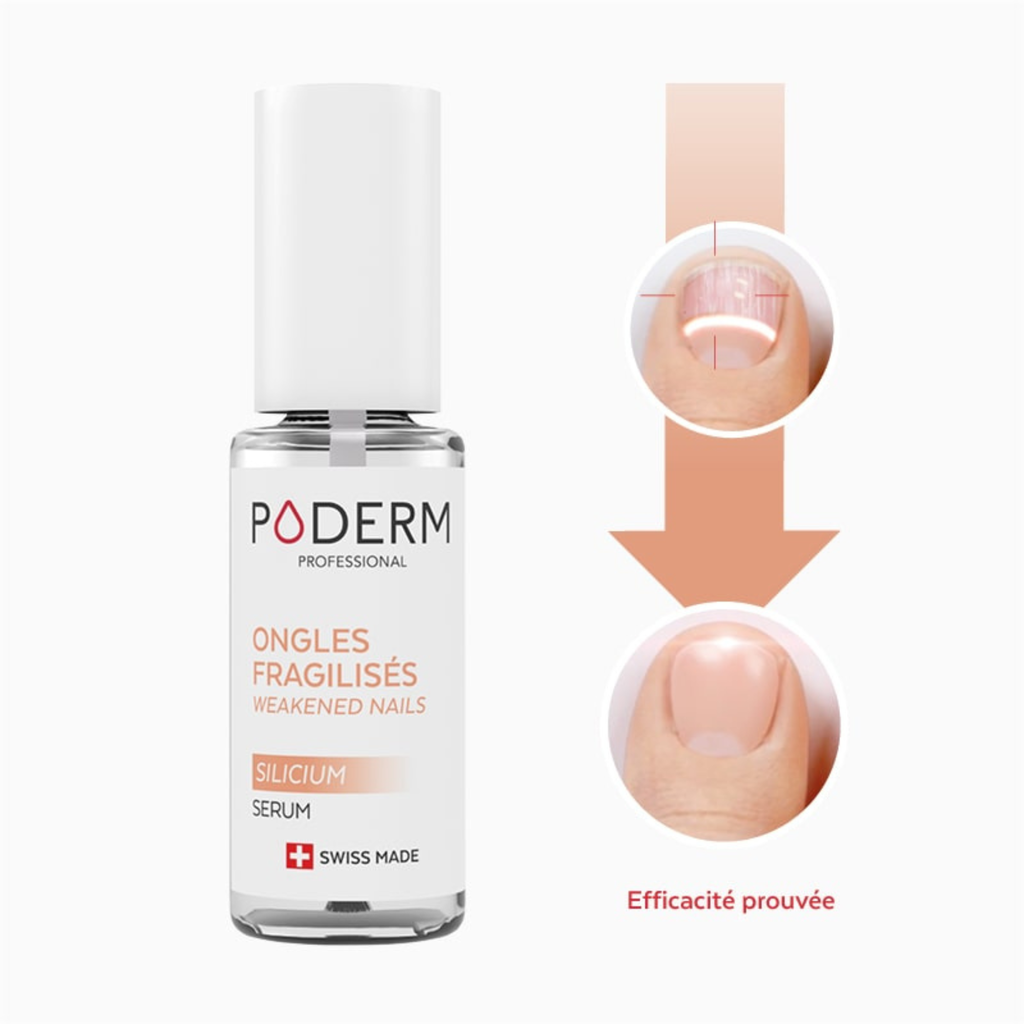 Traitement Ongles fragilisés - 8ml - Silicium - Poderm Professional