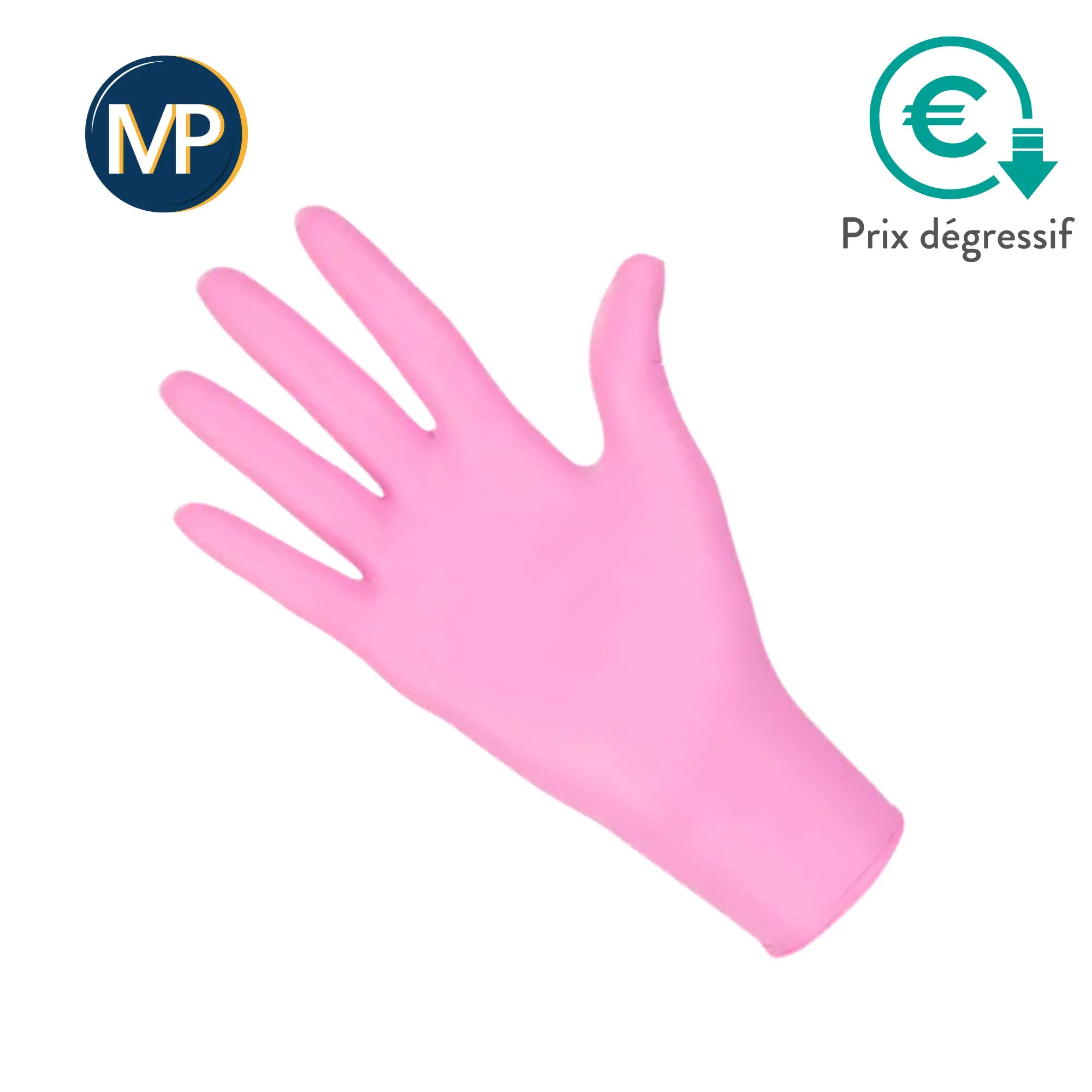 Gants d'examen - Nitrile Rose - Sans poudre - Boite de 100 - My Podologie MP 