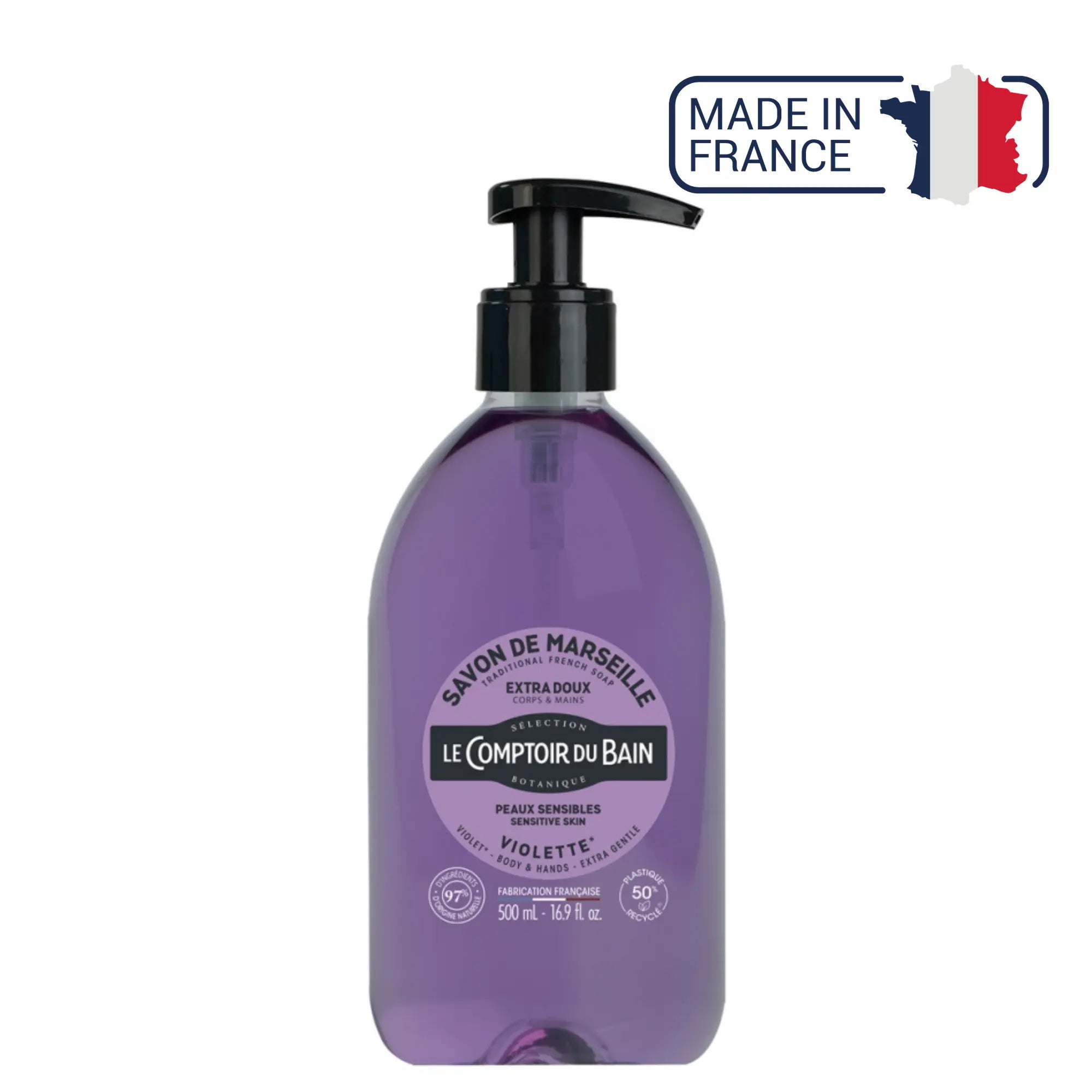 Jabón líquido de Marsella Violeta - 500ml - Le Comptoir du Bain