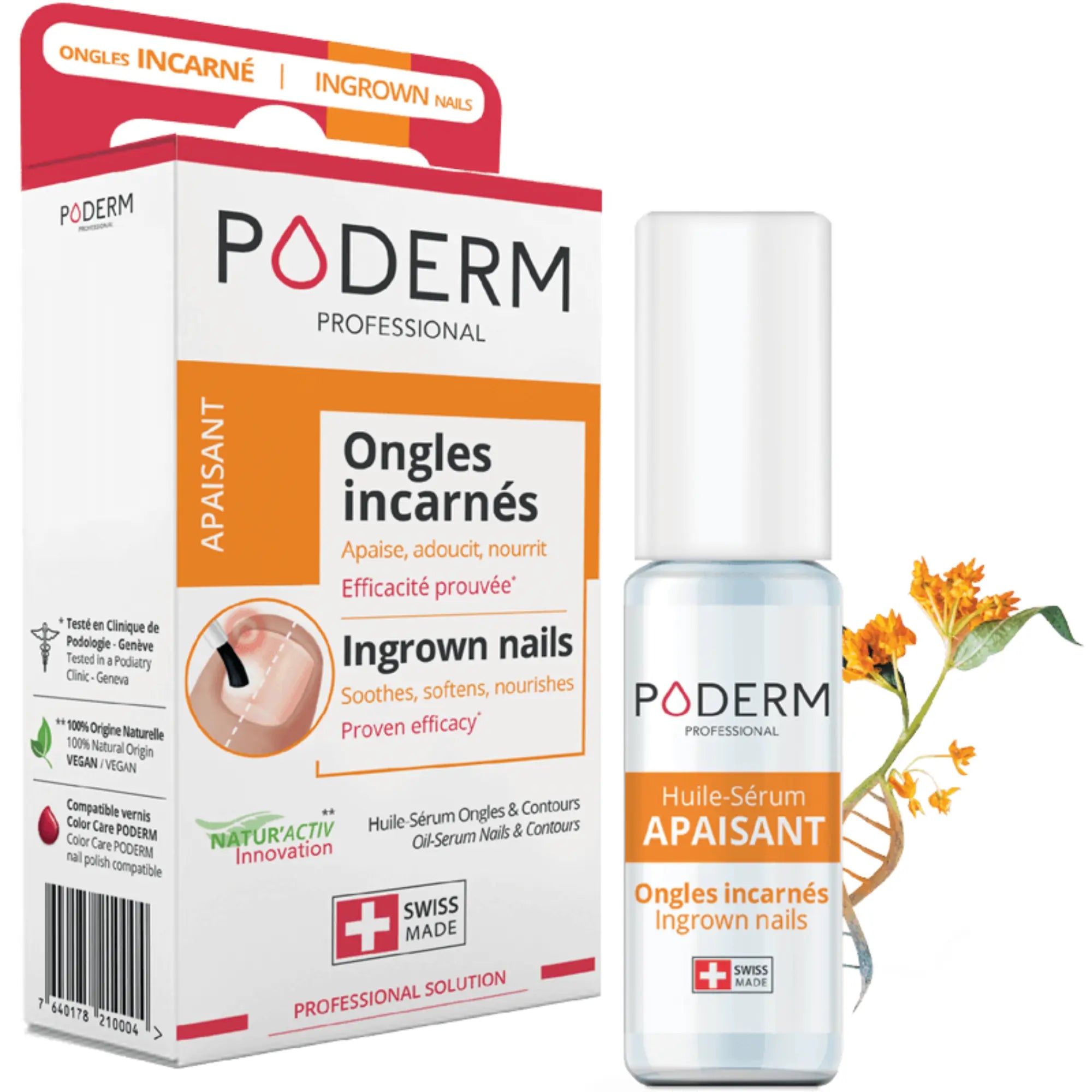 Traitement Sérum Ongles incarnés, incrustés - 8ml - Apaisant - Poderm Professional - My Podologie